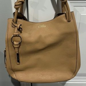 Vince Camuto Tan Leather Bag with Triple Compartment